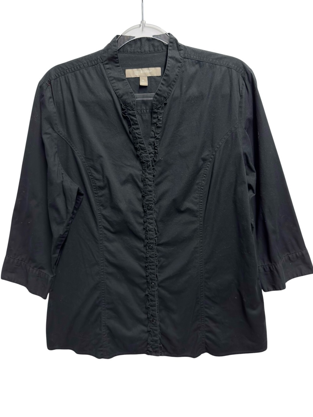 Pure Cotton Knit Ruffle Bib Poplin Seersucker Oxford Shirt
